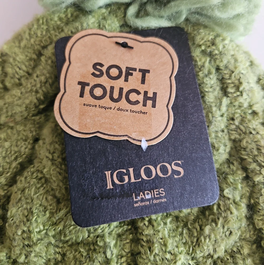 Igloos Soft Touch Green Pom Beanie Hat